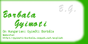borbala gyimoti business card