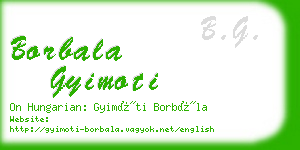 borbala gyimoti business card